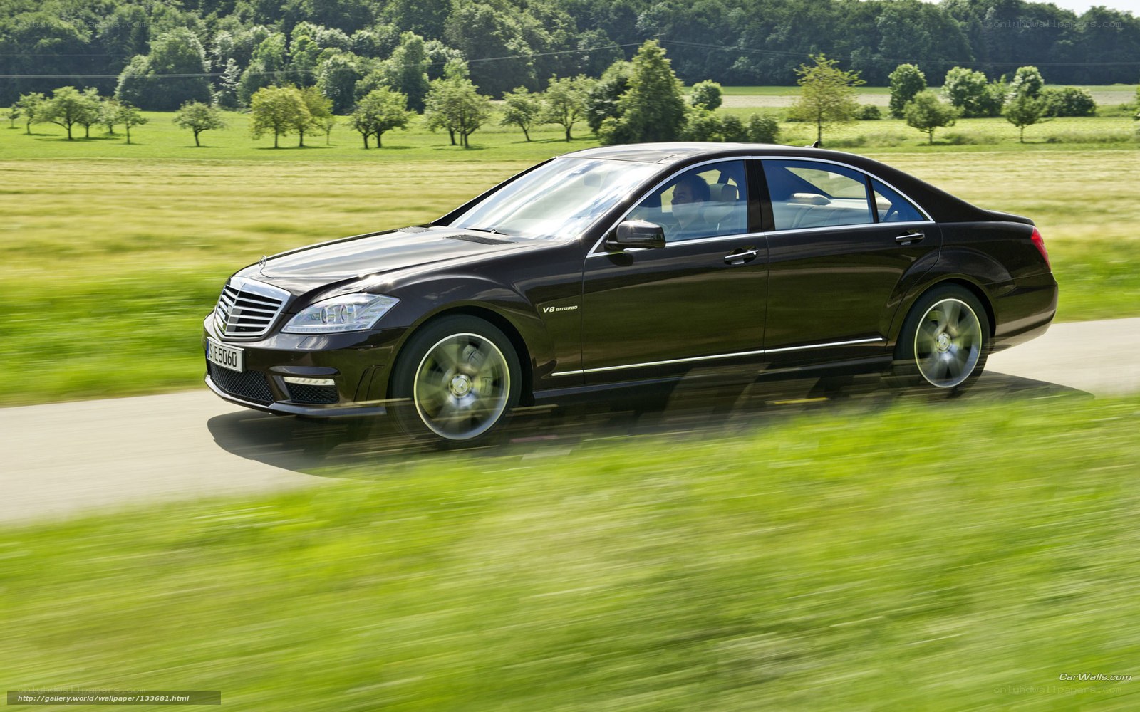Black Mercedes-Benz S63 AMG driving