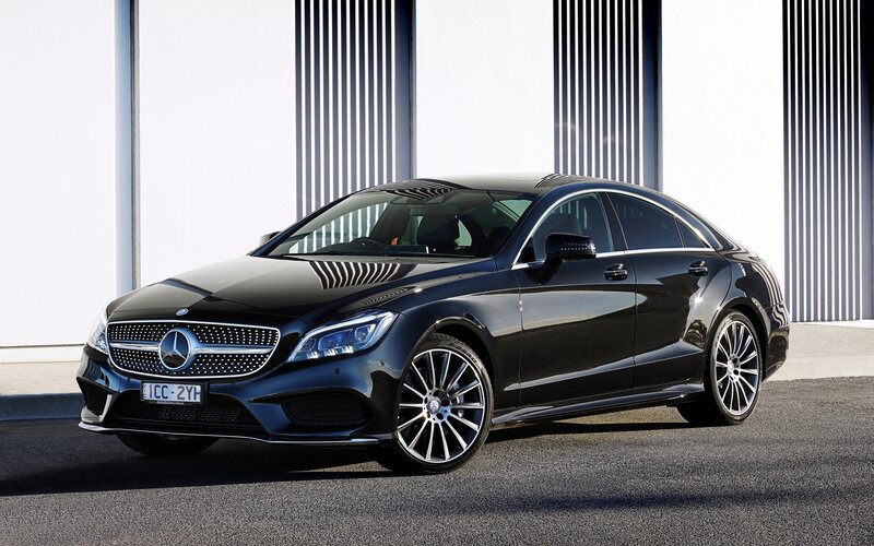 Black Mercedes-benz Sedan — Dramatic, Afternoon, Photograph, Car, Building
