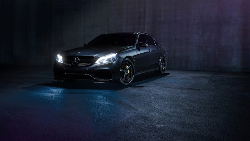 Black Mercedes-Benz Sedan — Dramatic, Night, Photograph, Car