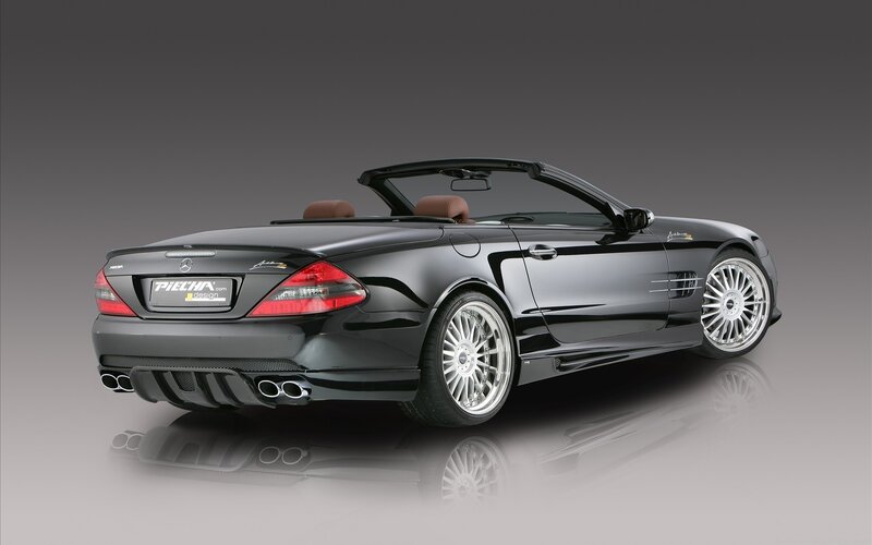 Black Mercedes-Benz SL convertible