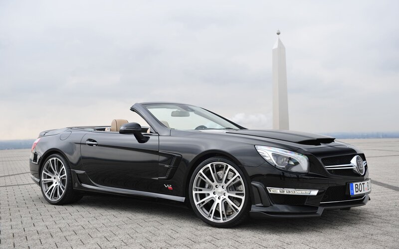 Black Mercedes-Benz SL convertible