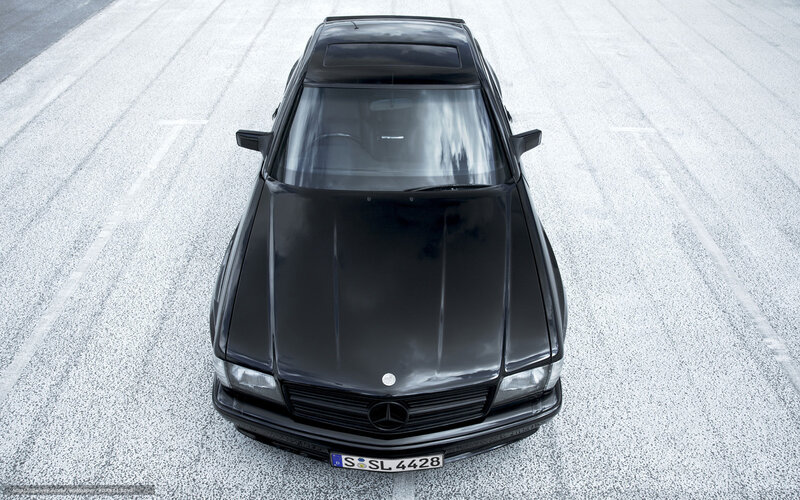 Black Mercedes-Benz SL parked
