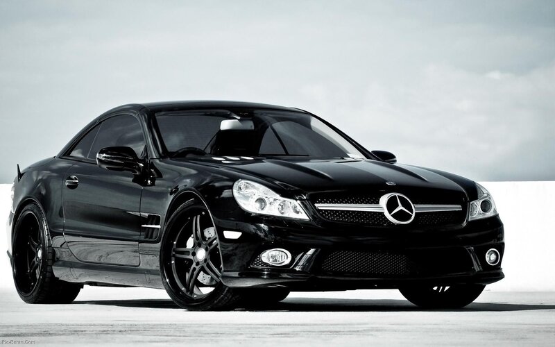 black mercedes-benz sl500