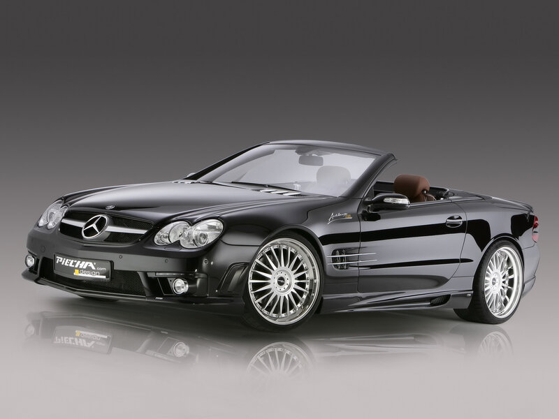 Black Mercedes-Benz SL500 convertible