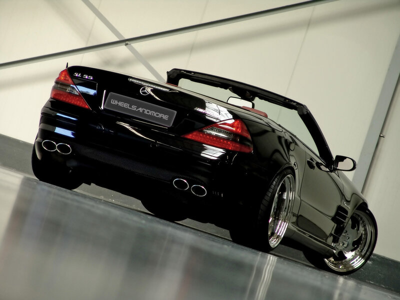 Black Mercedes-Benz SL55 convertible