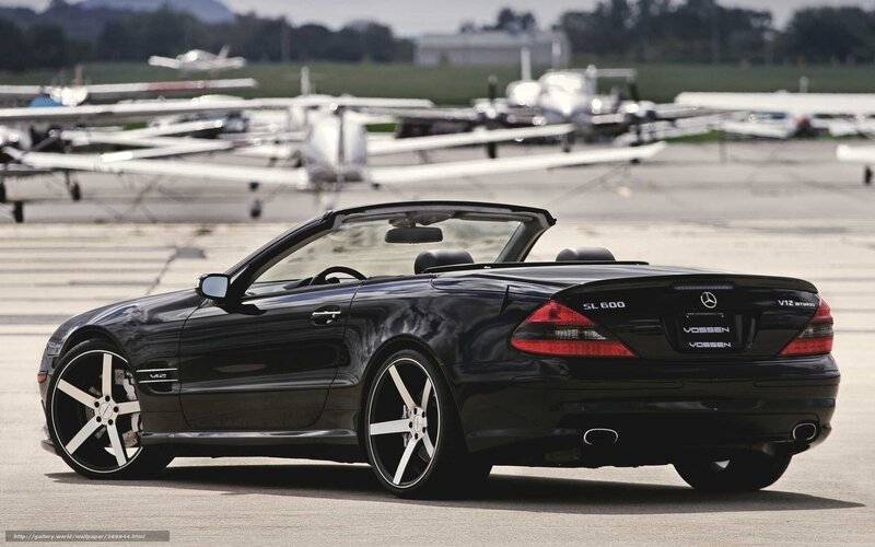 Black Mercedes-Benz SL600 convertible