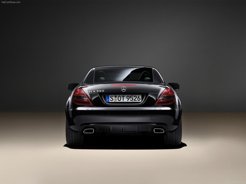 Black Mercedes-Benz SLK 350 rear view