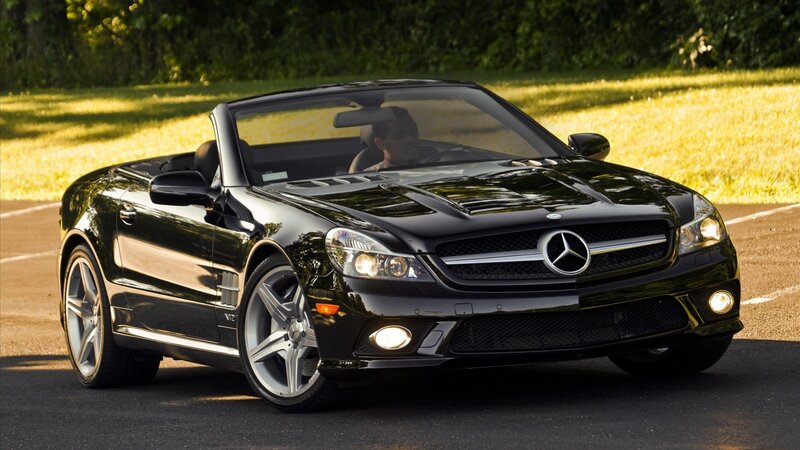 Black Mercedes-Benz SLK convertible