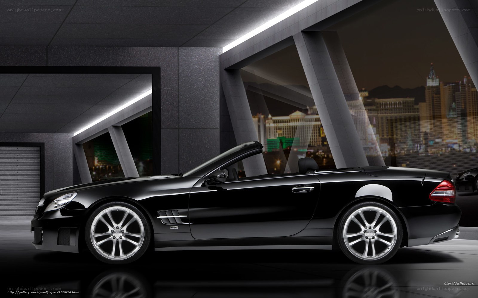 Black Mercedes-Benz SLK in modern garage