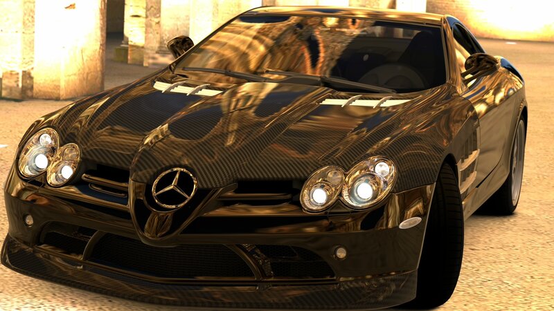 black mercedes-benz slr
