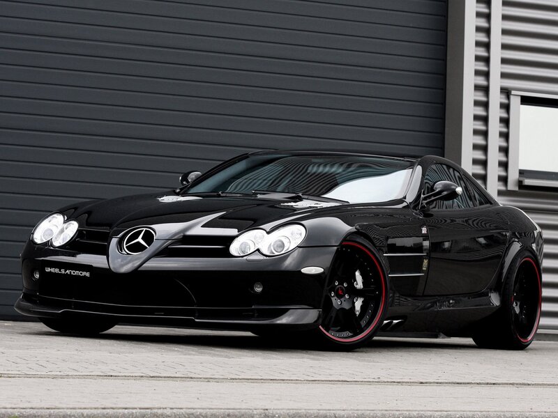 Black Mercedes-benz Slr — Dramatic, Photograph, Car, Building, Wheels, Gray