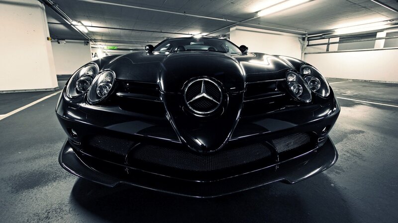 Black Mercedes-benz Slr — Dramatic, Photograph, Car