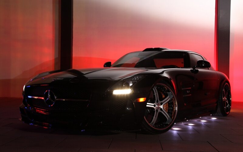 Black Mercedes-Benz SLS AMG