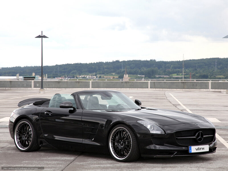 Black Mercedes-Benz SLS AMG convertible
