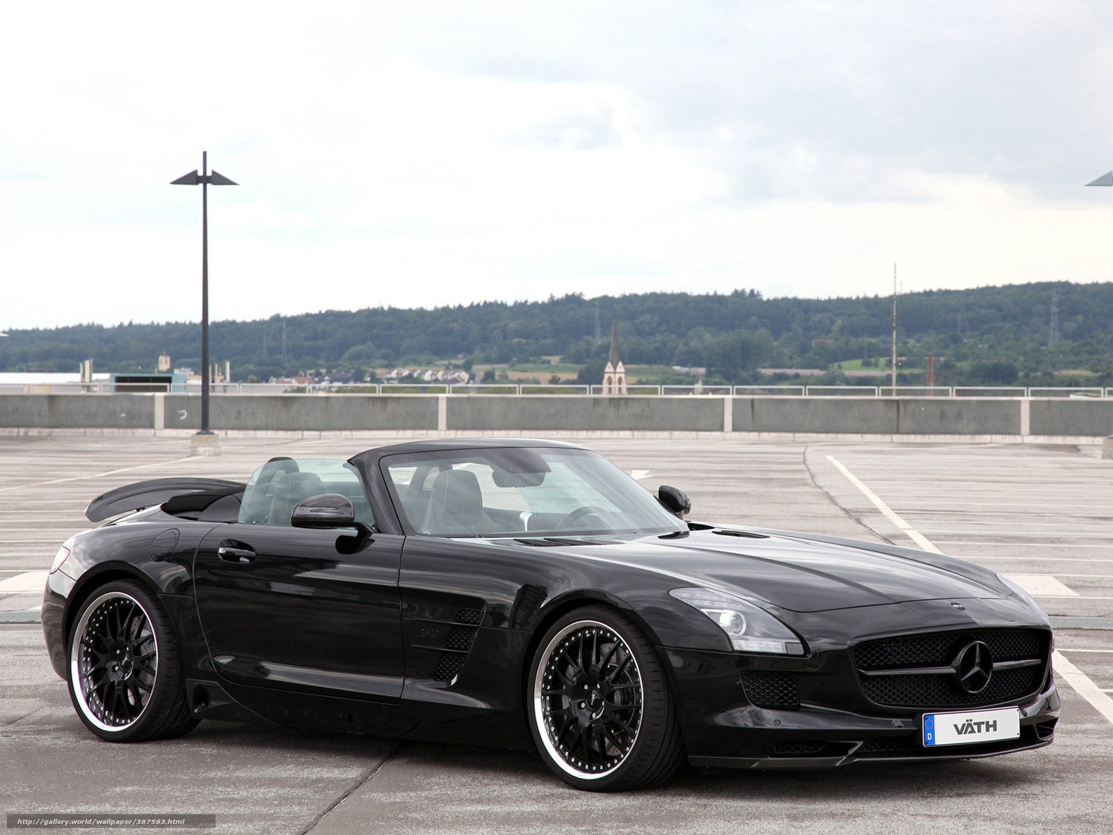 Black Mercedes-Benz SLS AMG convertible