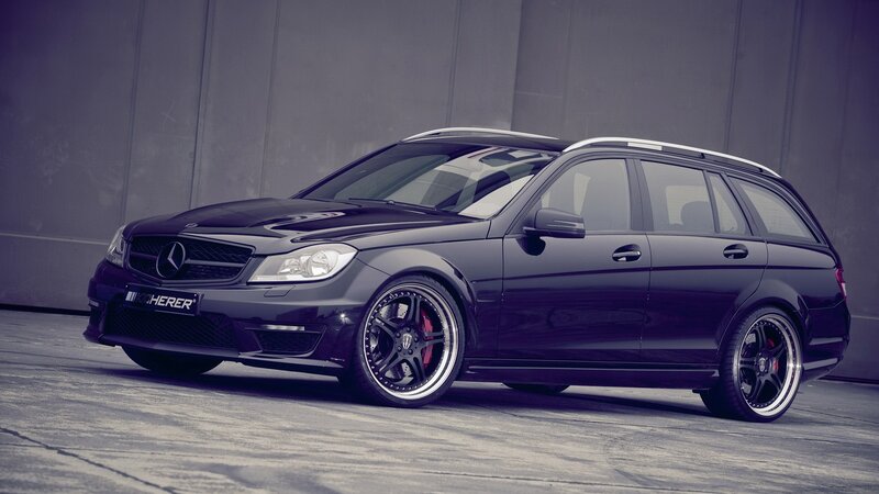 black mercedes-benz station wagon
