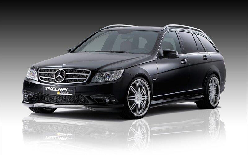 black mercedes-benz station wagon