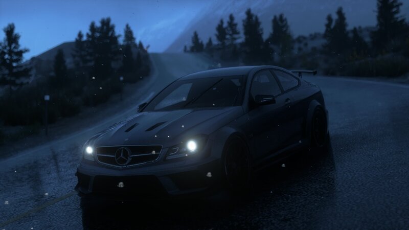 Black Mercedes Car — Blue