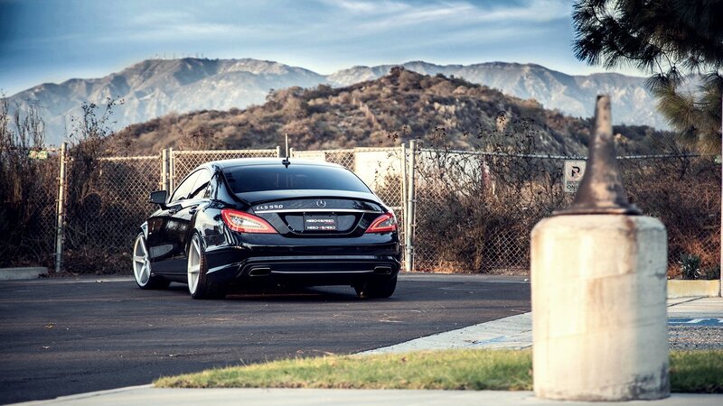 Black Mercedes CLS parked in lot