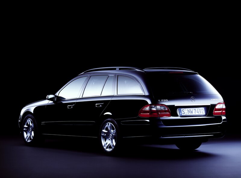 black mercedes e-class station wagon