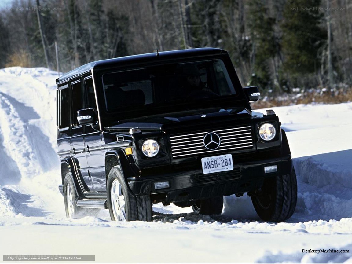 Black Mercedes G-Wagon in snow