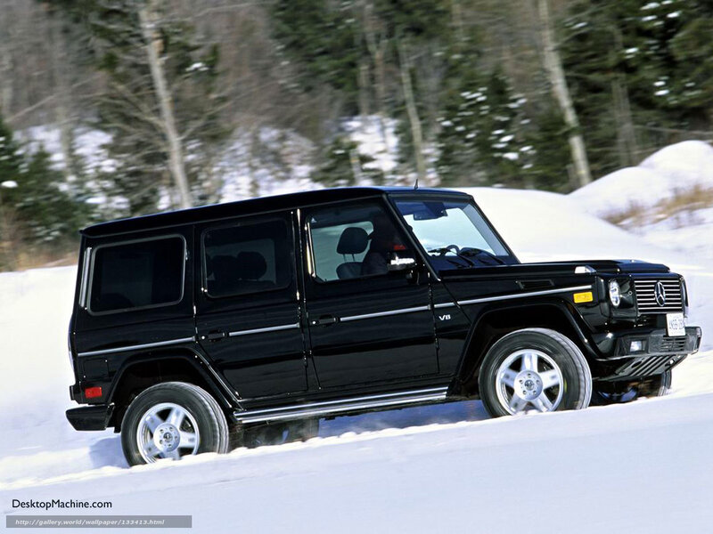Black Mercedes G-Wagon in snow
