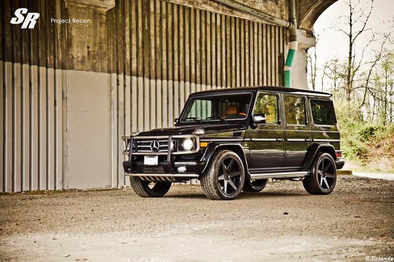 Black Mercedes G-Wagon under bridge