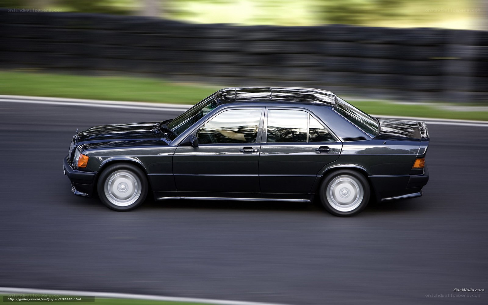 black mercedes on racetrack