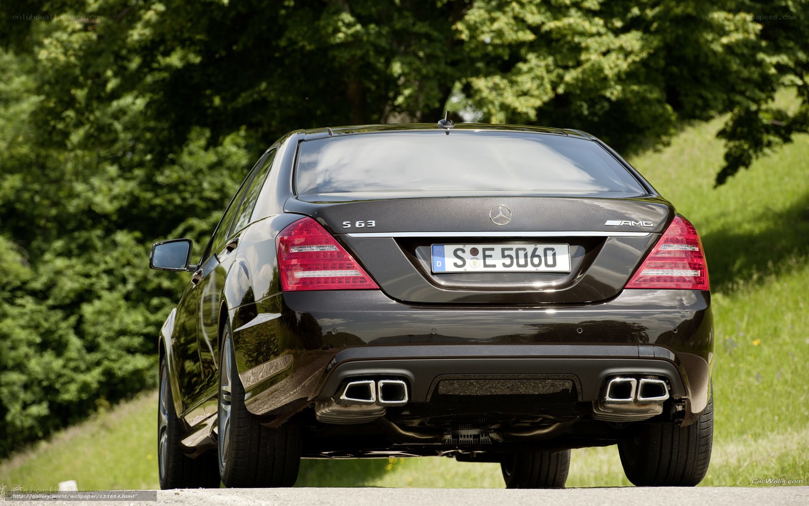 black mercedes s63 amg rear view