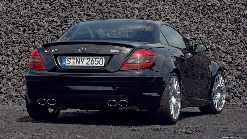 Black Mercedes SLK 55 AMG