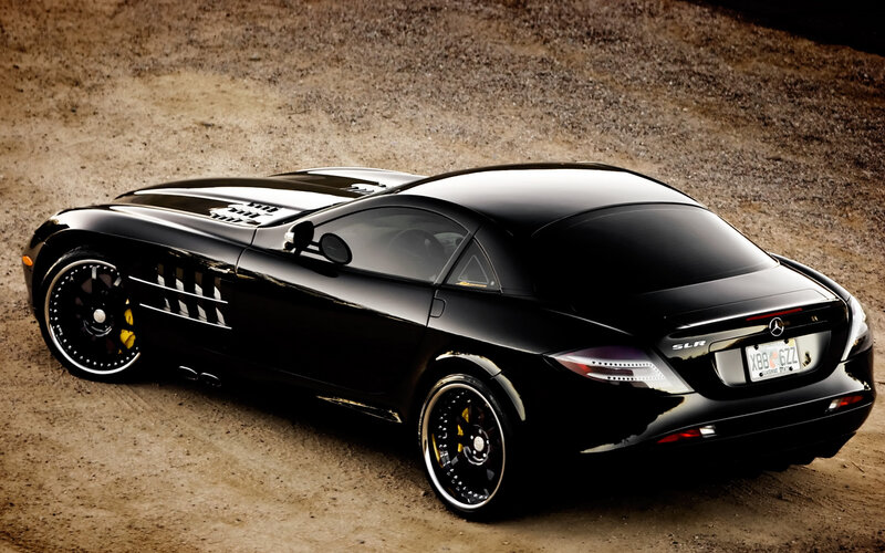 black mercedes slr roadster