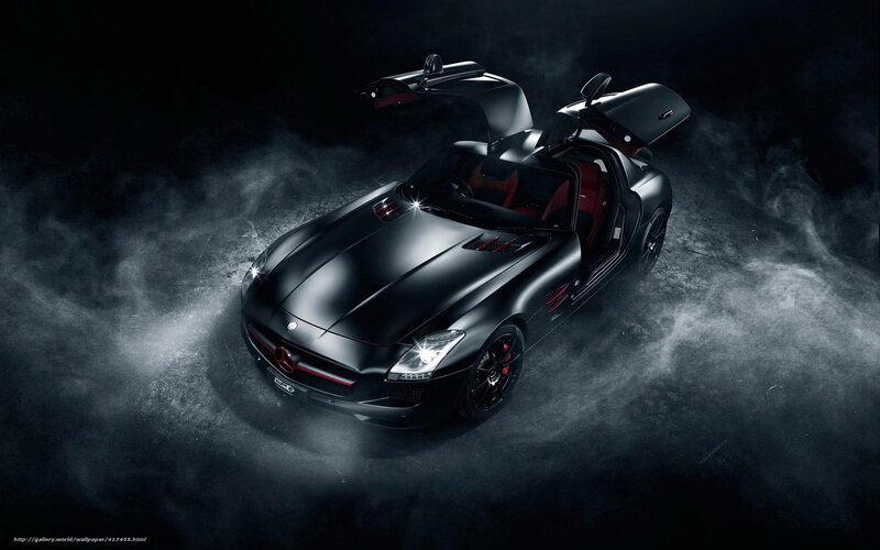 black mercedes sports car