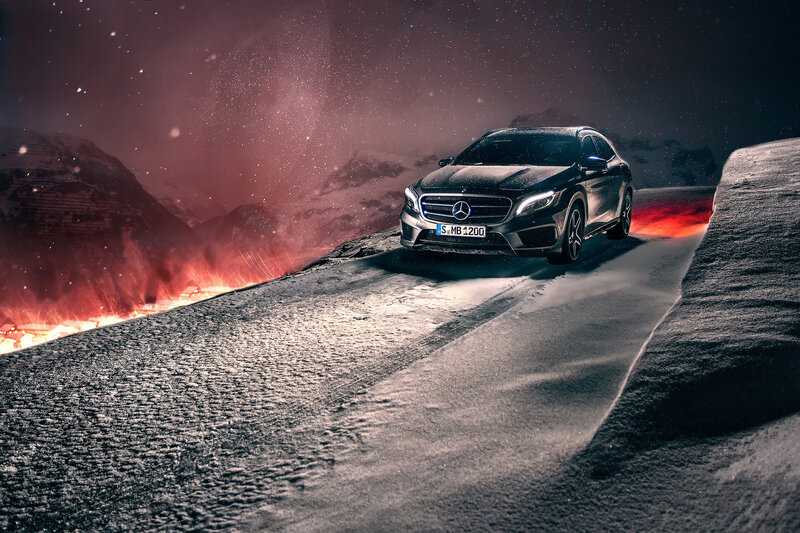 Black Mercedes Suv — Dramatic