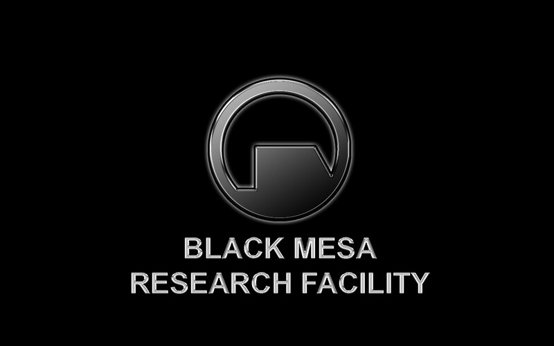 Black Mesa Research Facility Logo — Minimalist, Vector Art, Text
