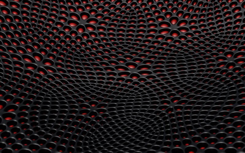 black mesh with red highlights