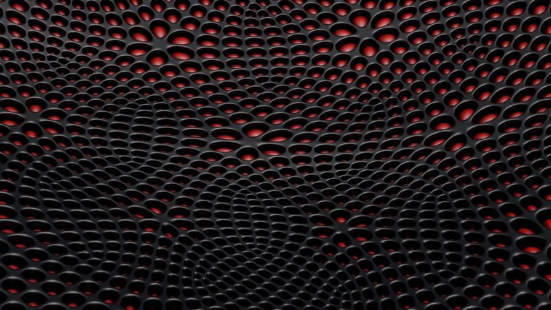 Black Mesh with Red Holes