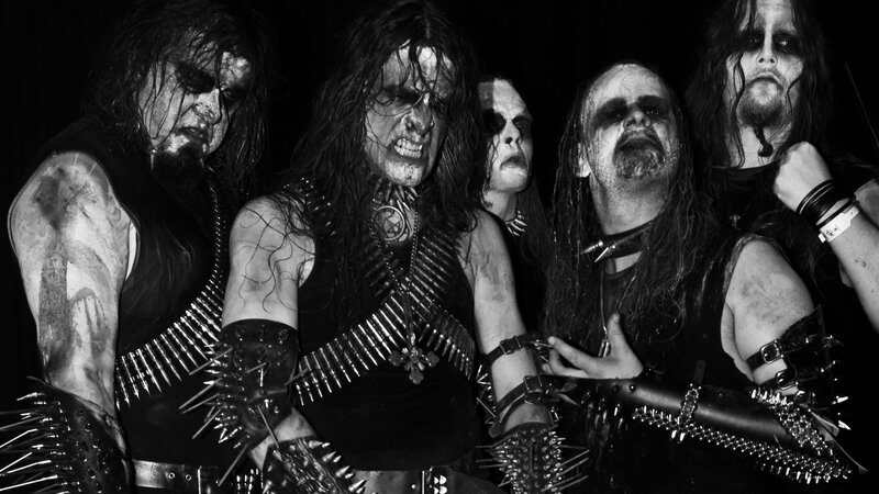 black metal band in stage makeup