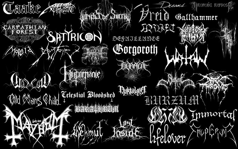 Black metal band logos collection