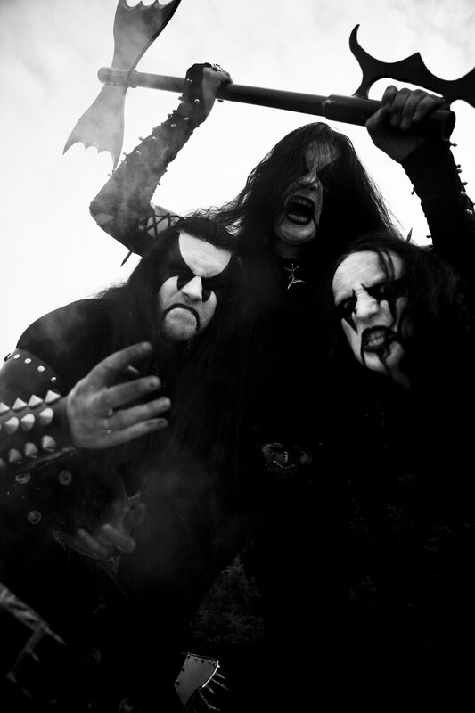 Black metal band with axes