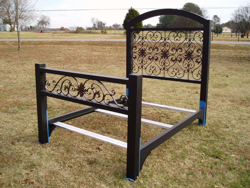 black metal bed frame