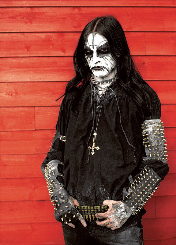 Black metal musician with face paint