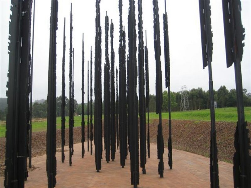 Black Metal Poles Sculpture