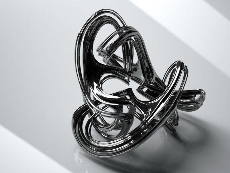 Black Metallic Sculpture