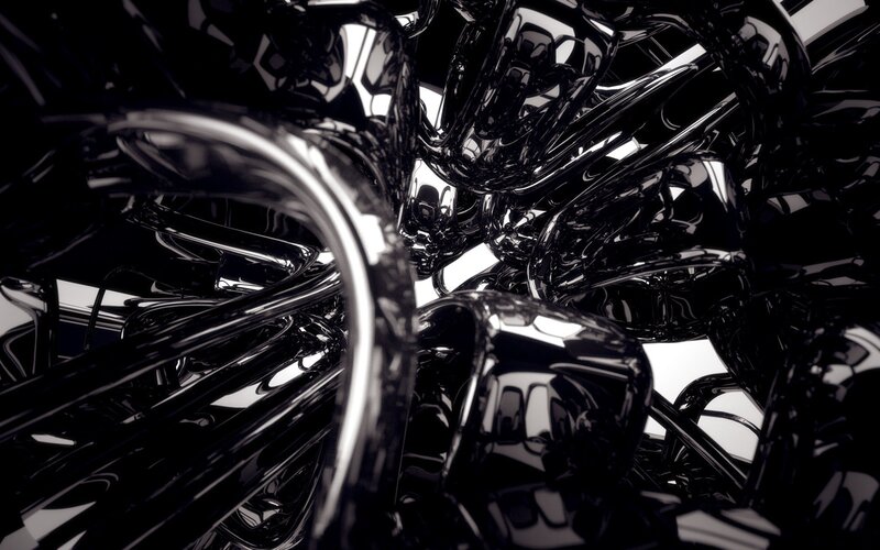 Black Metallic Tubes — Abstract