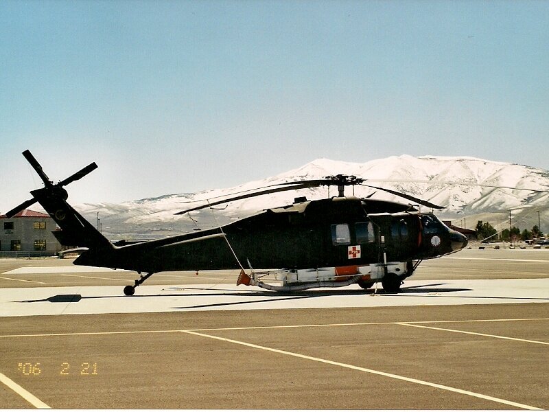 Black Military Helicopter — Green, Calm