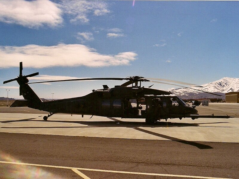 Black Military Helicopter — Green