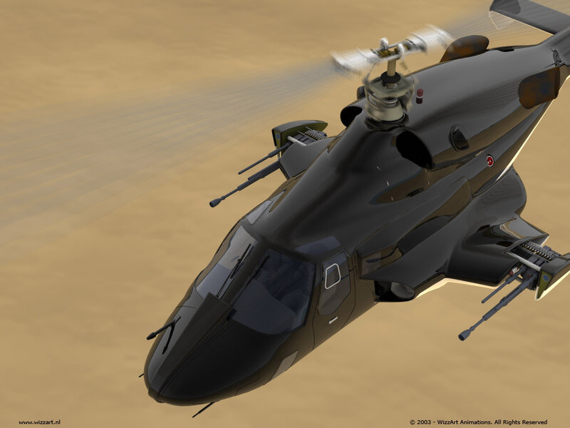 black military helicopter in flight