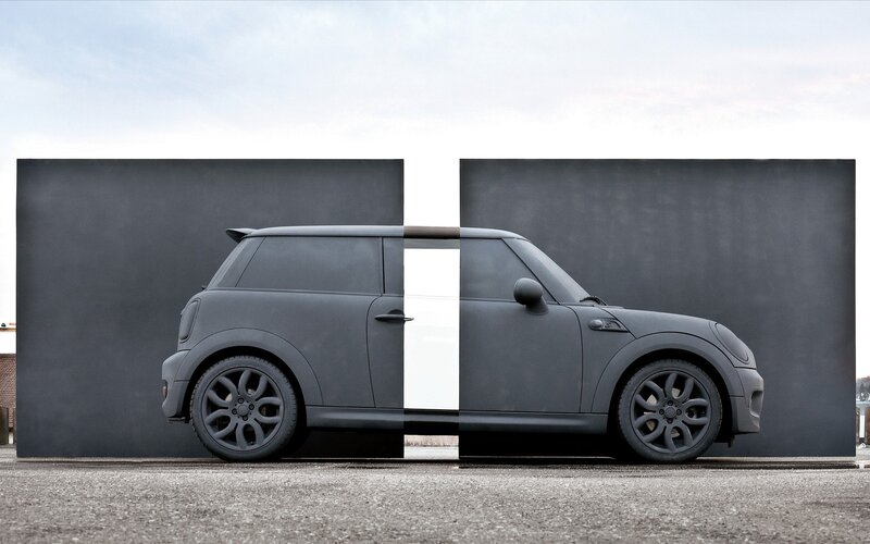 Black Mini Cooper car