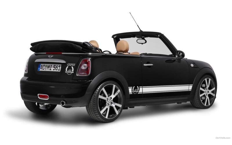 Black Mini Cooper Convertible — Neutral, Photograph, Car, Sunroof, White
