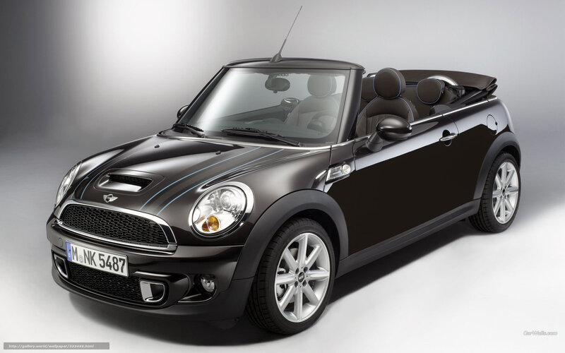 Black Mini Cooper Convertible — Neutral, Photograph, Car